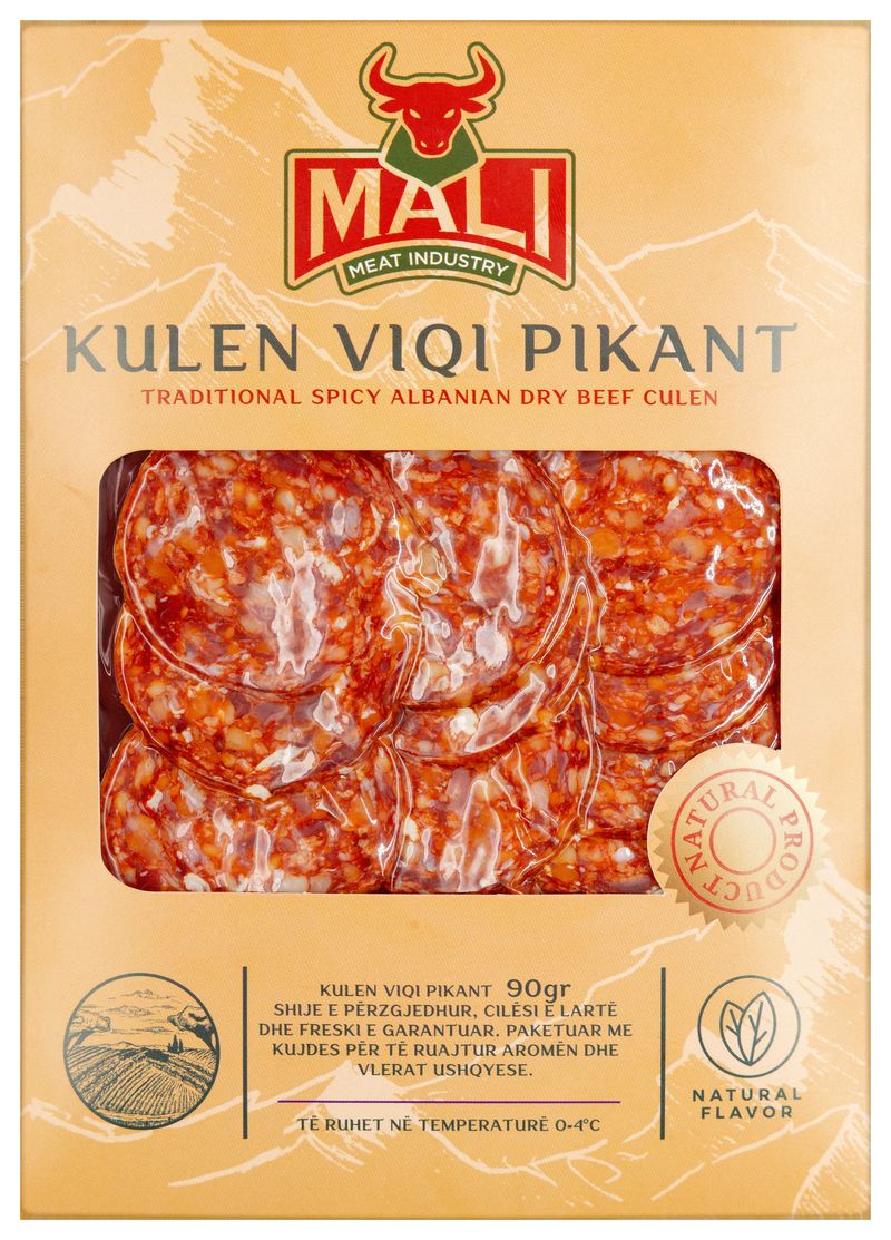 Kulen Viçi Pikant, sliced spicy dry-cured beef kulen