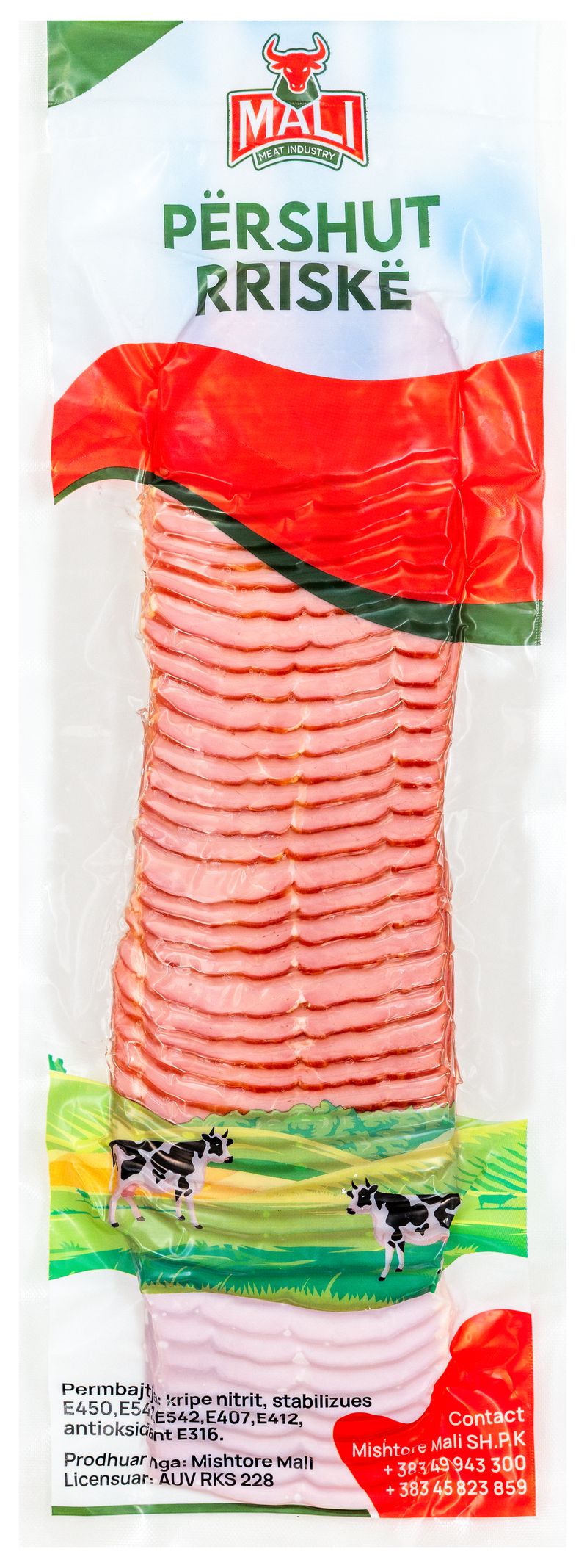 Rrathë Mishi të Terur të Prerë, sliced smoked cured meat rounds
